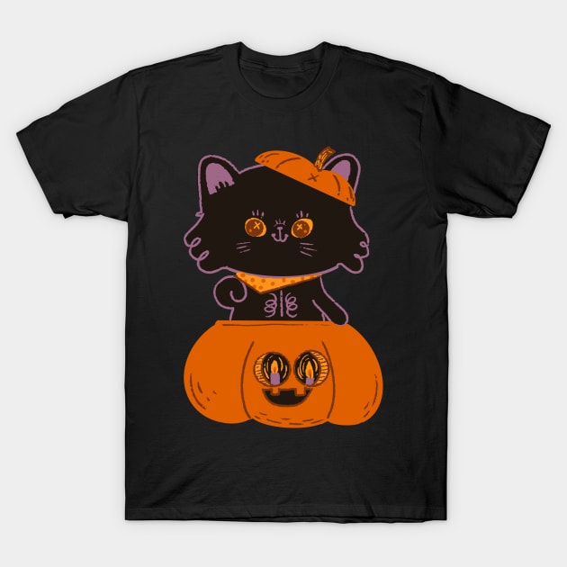 Treat or Kitty T-Shirt by Fluffymafi